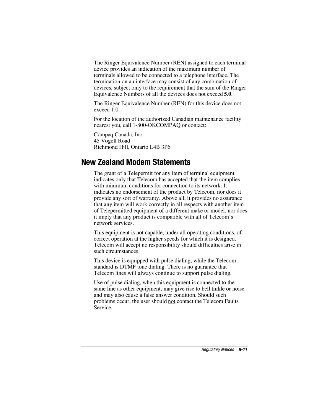 HP e500s manual New Zealand Modem Statements 