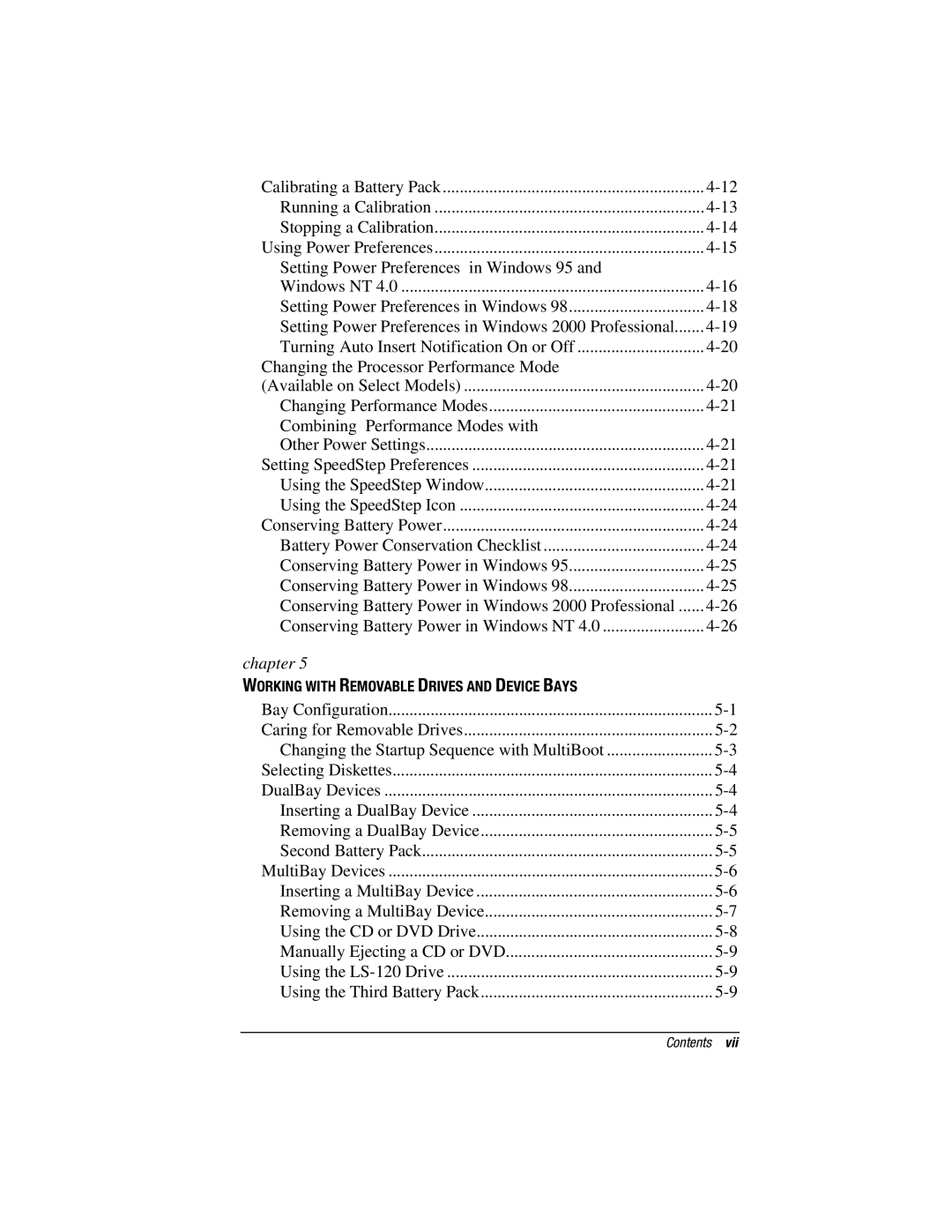 HP e500s manual Changing the Processor Performance Mode 