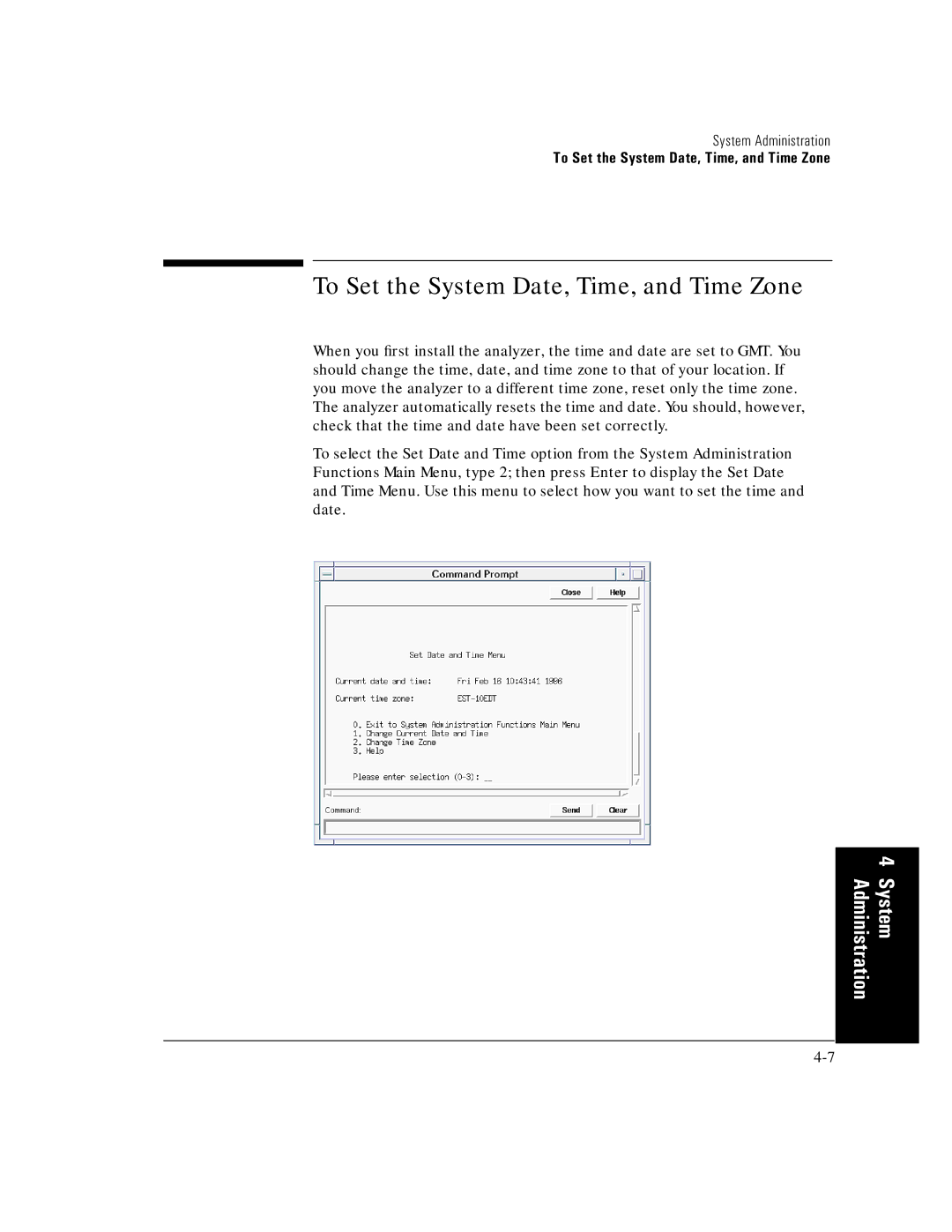 HP E5200A manual To Set the System Date, Time, and Time Zone 