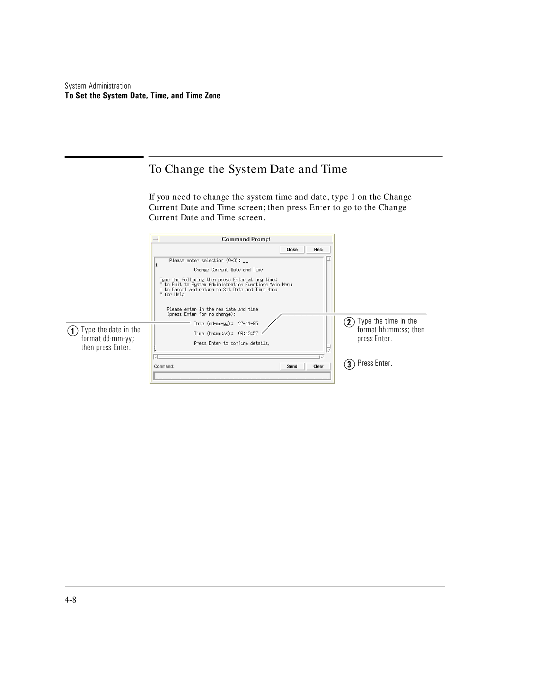 HP E5200A manual To Change the System Date and Time 