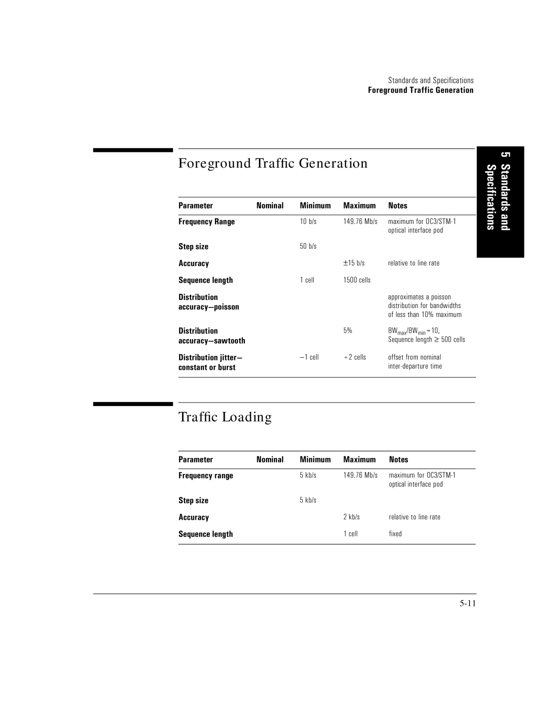 HP E5200A manual Foreground Trafﬁc Generation, Trafﬁc Loading 