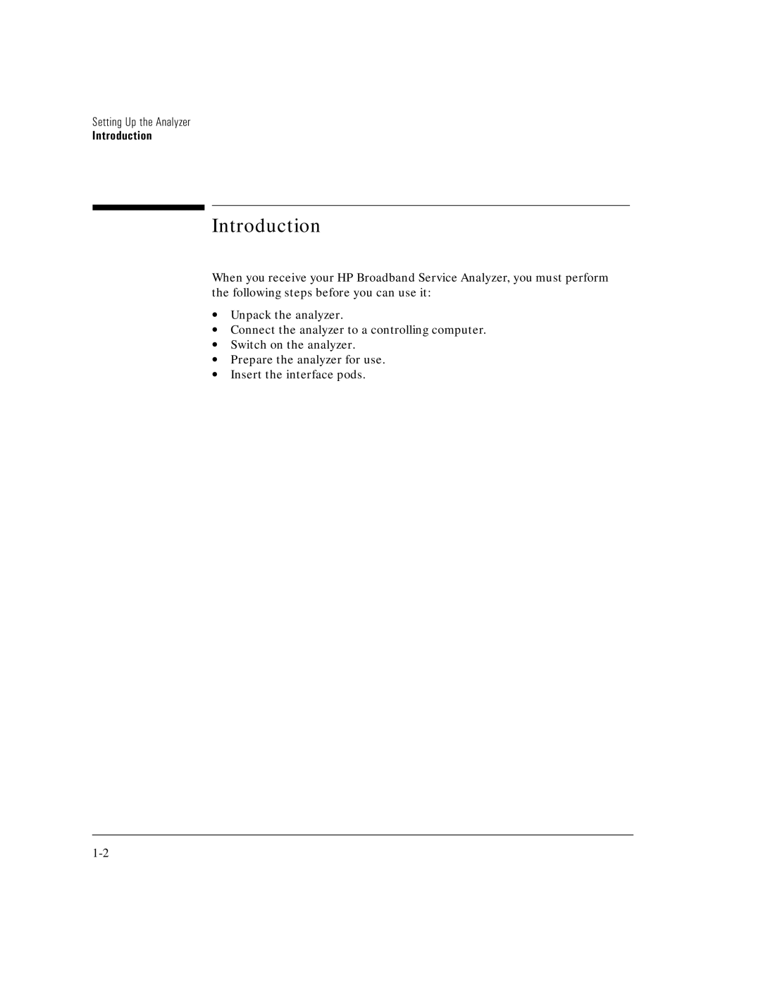 HP E5200A manual Introduction, Setting Up the Analyzer 