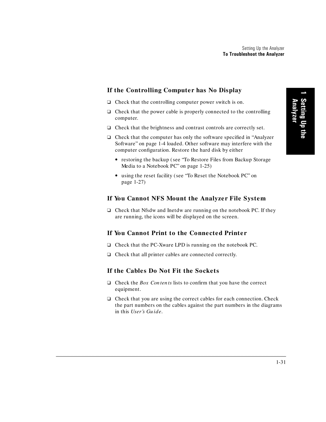 HP E5200A manual If the Controlling Computer has No Display, If You Cannot NFS Mount the Analyzer File System 