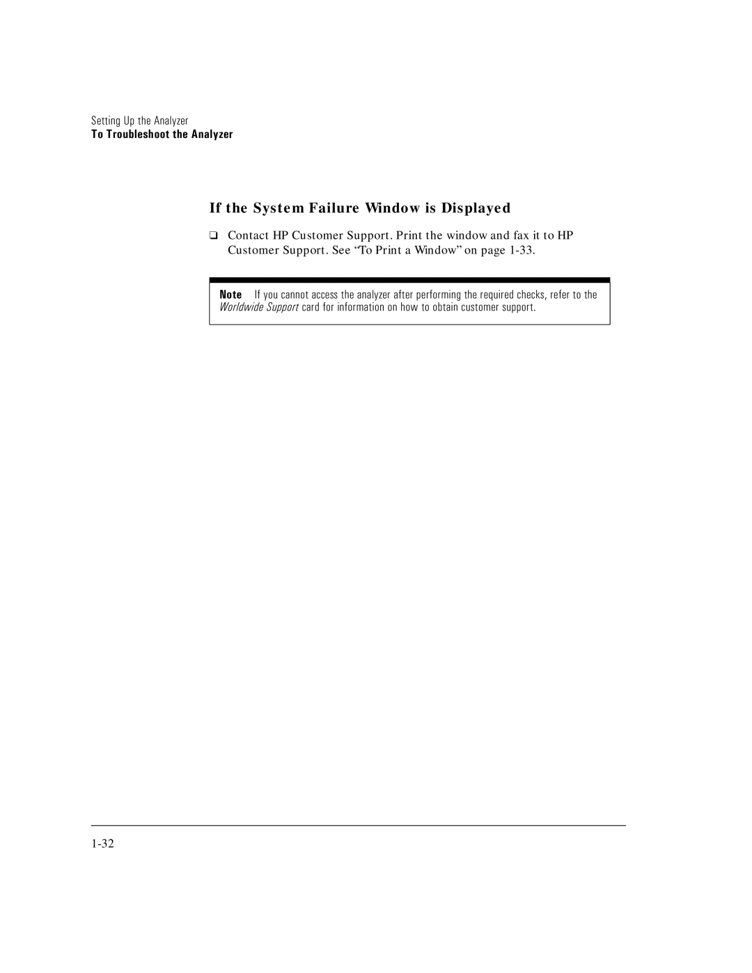 HP E5200A manual If the System Failure Window is Displayed 