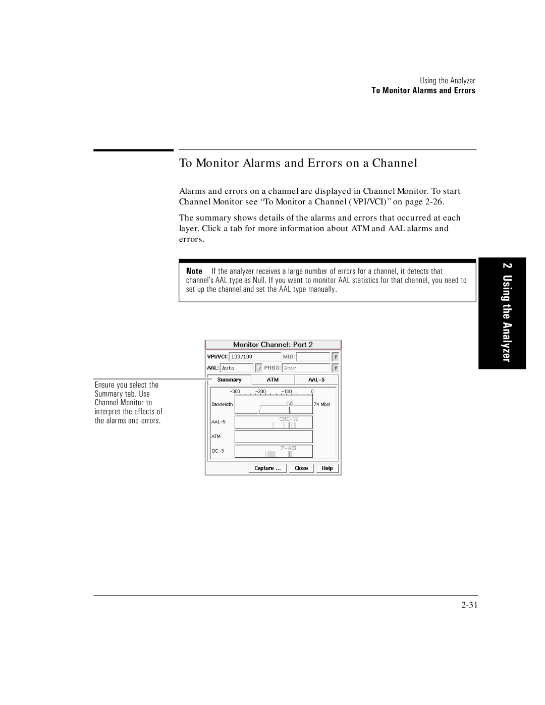 HP E5200A manual To Monitor Alarms and Errors on a Channel 