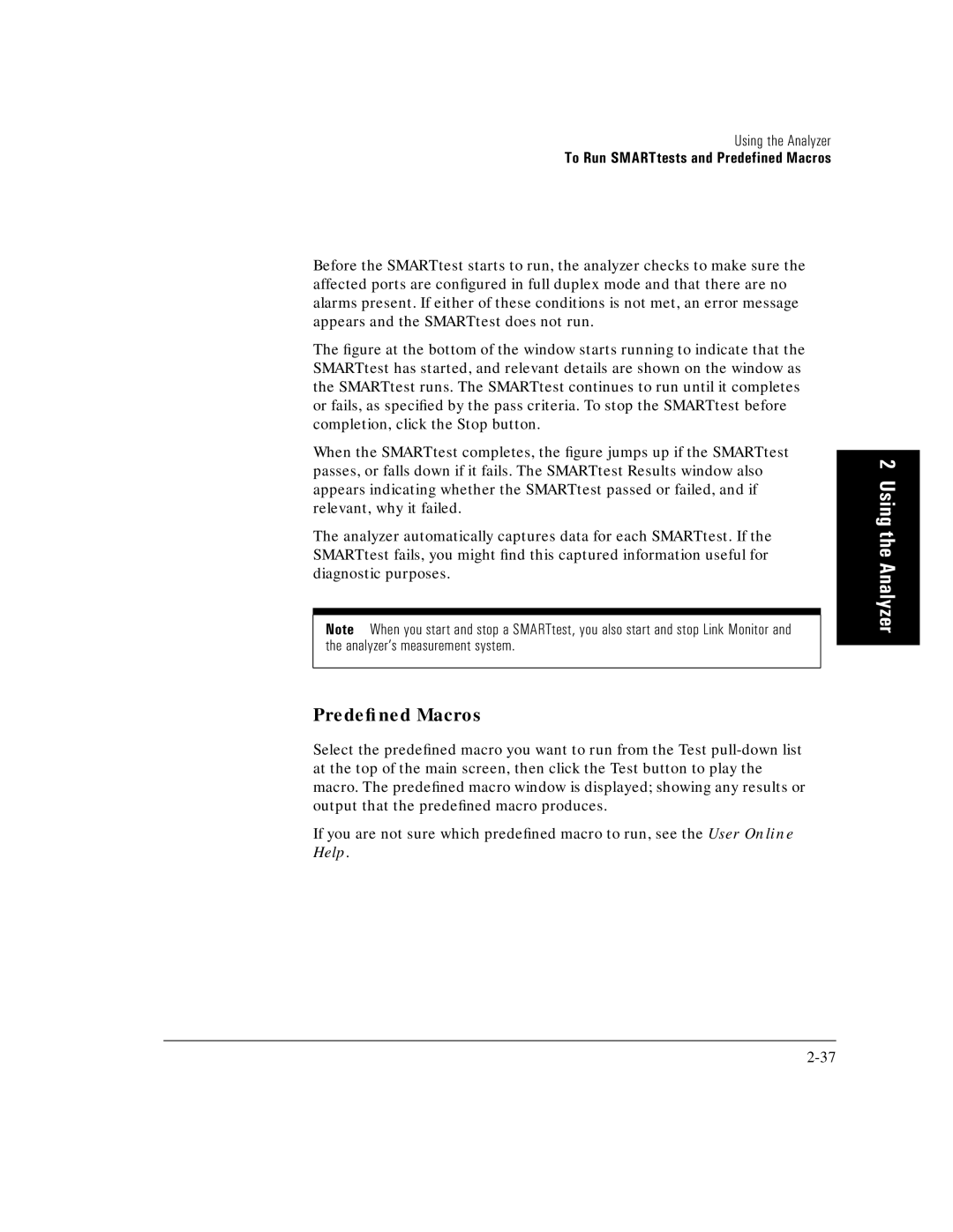 HP E5200A manual Predeﬁned Macros 