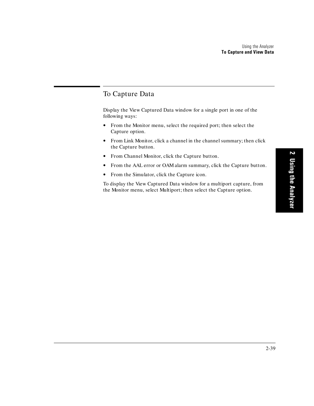 HP E5200A manual To Capture Data 