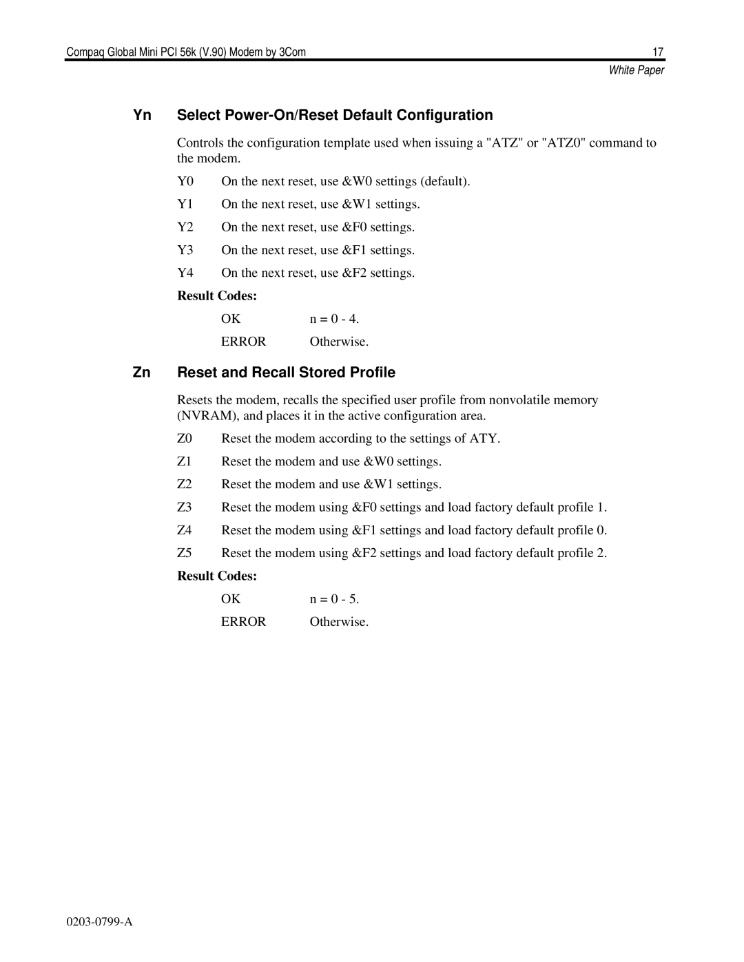 HP E700 manual Select Power-On/Reset Default Configuration, Reset and Recall Stored Profile 