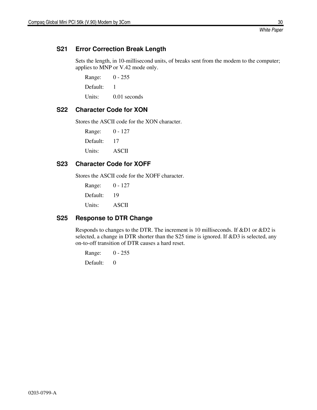 HP E700 manual S21 Error Correction Break Length, S22 Character Code for XON, S23 Character Code for Xoff 