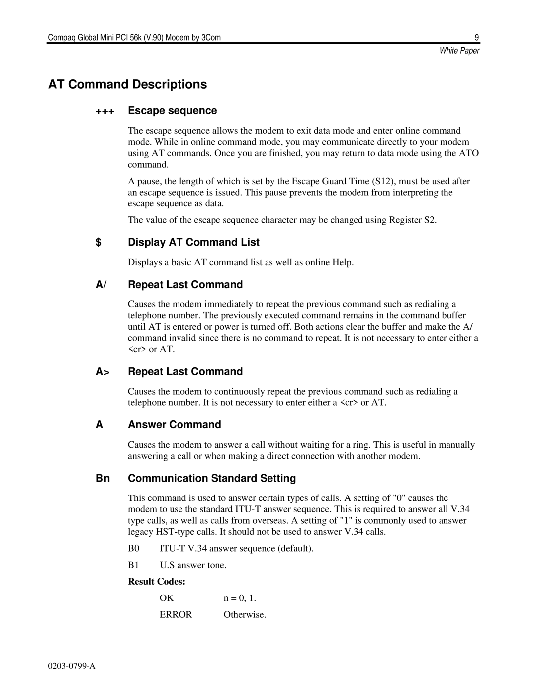 HP E700 manual AT Command Descriptions 