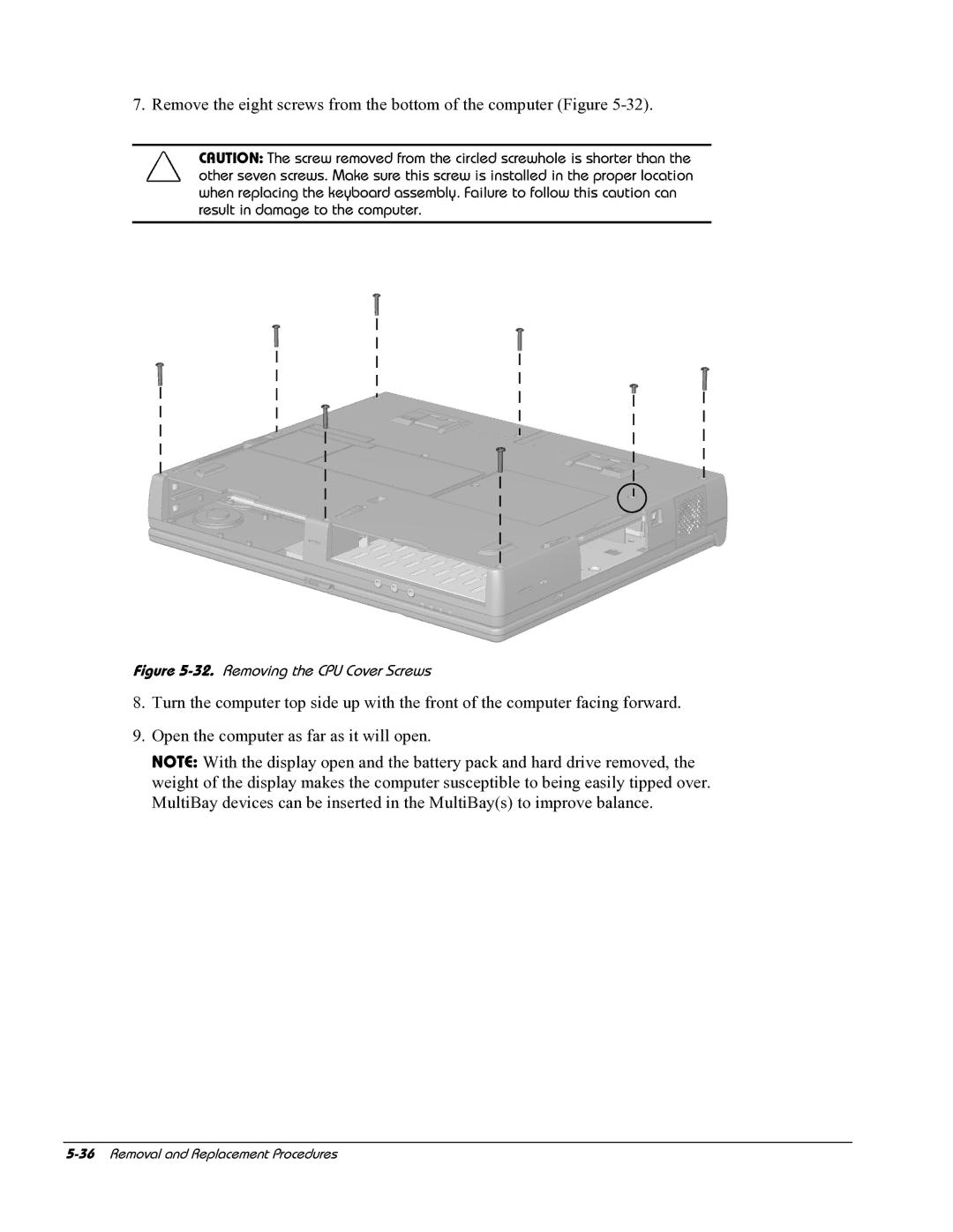 HP E700 manual Removing the CPU Cover Screws 