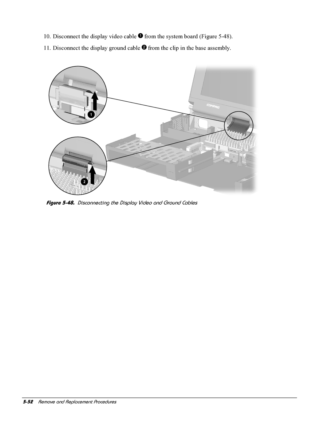 HP E700 manual Disconnecting the Display Video and Ground Cables 