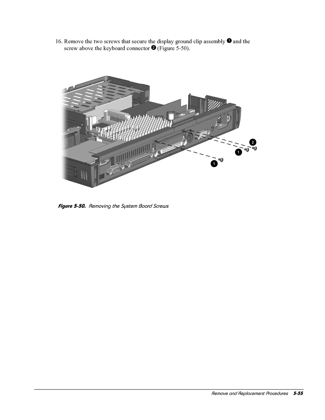 HP E700 manual Removing the System Board Screws 