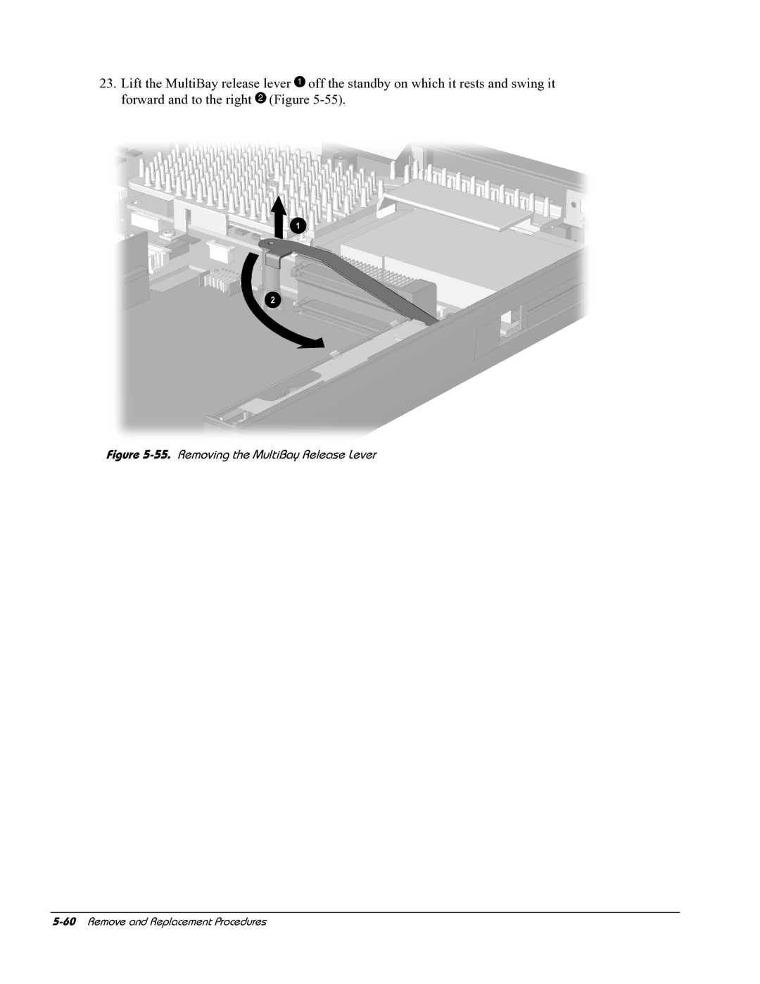 HP E700 manual Removing the MultiBay Release Lever 