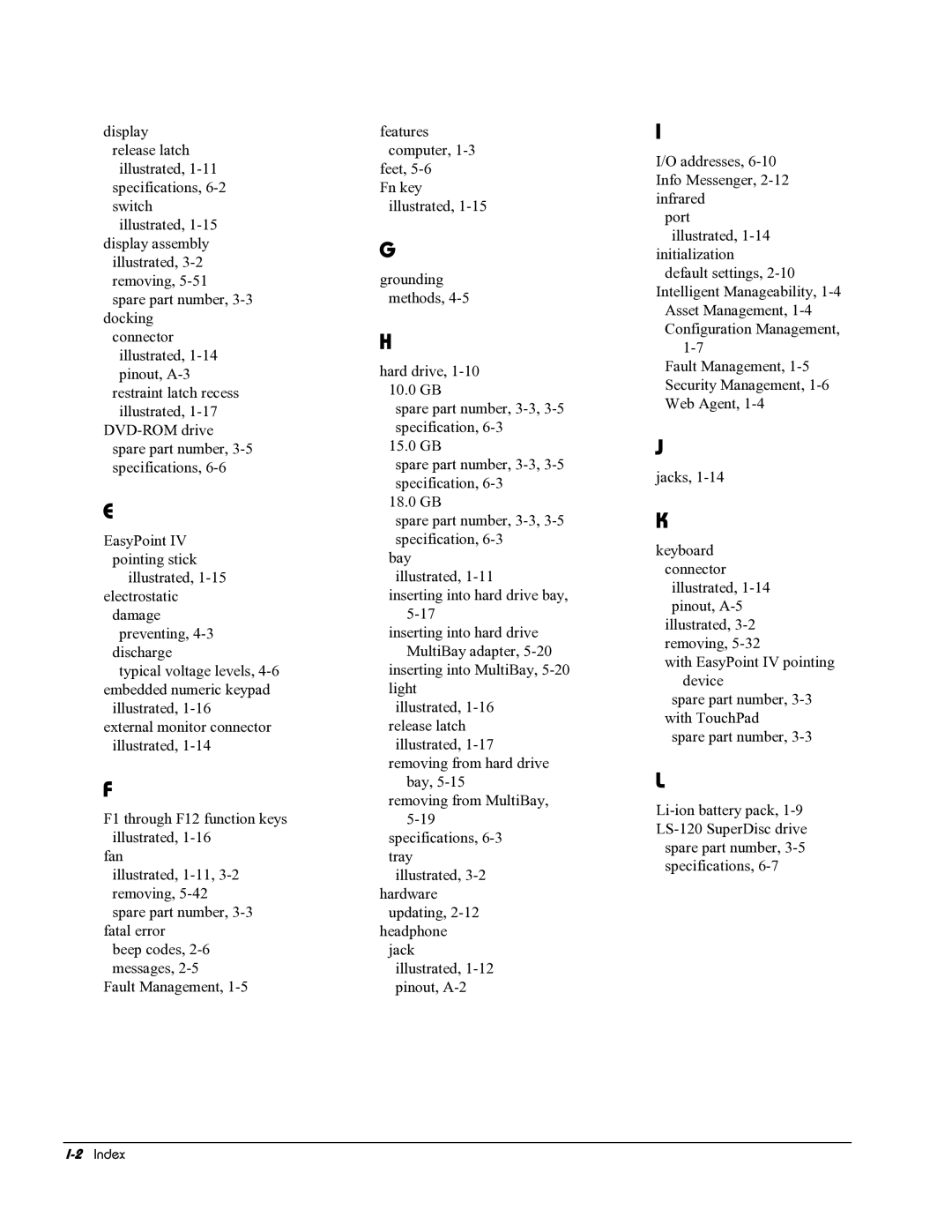 HP E700 manual 2Index 