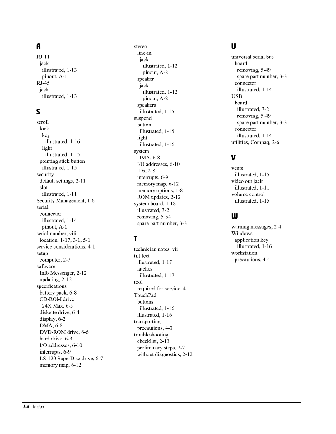 HP E700 manual 4Index 