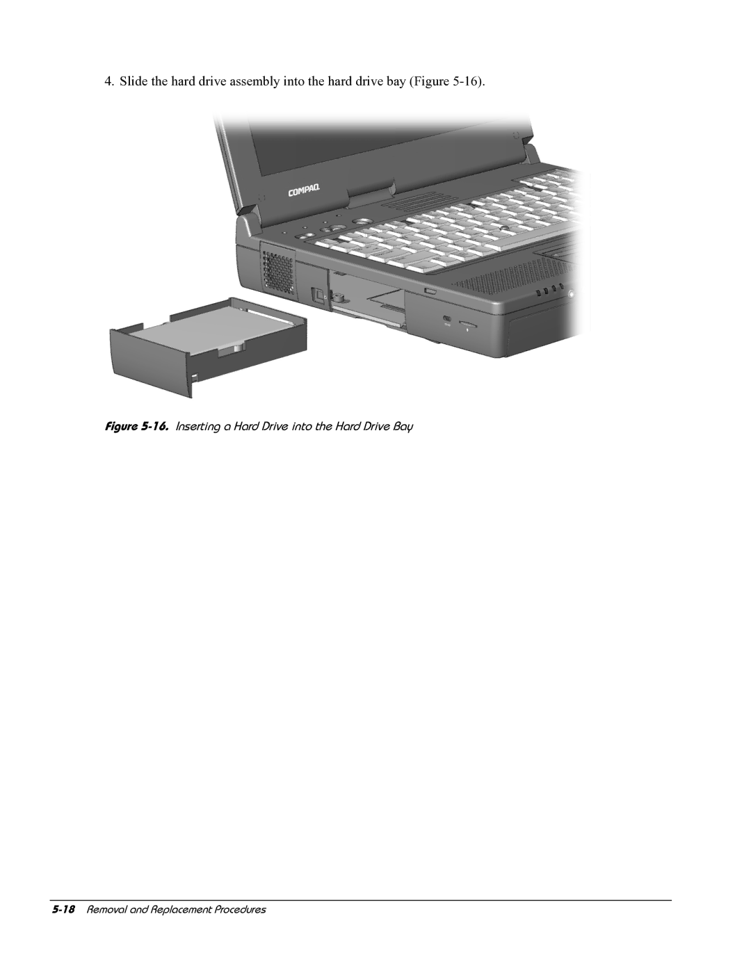 HP E700 manual Slide the hard drive assembly into the hard drive bay Figure 