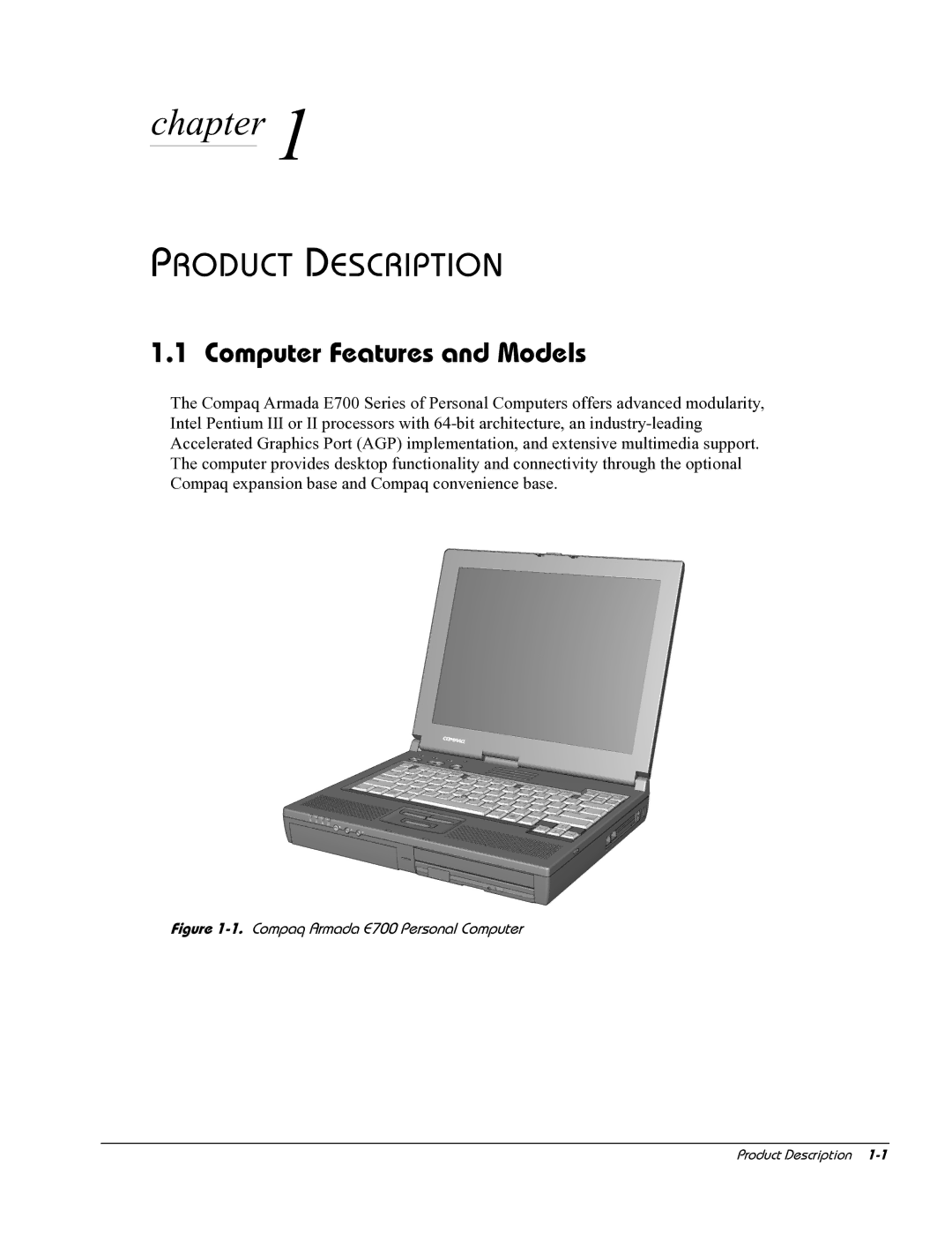 HP E700 manual Chapter, Computer Features and Models 