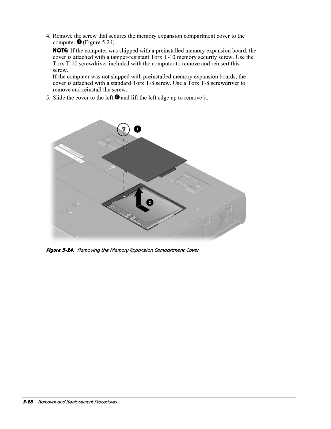 HP E700 manual Removing the Memory Expansion Compartment Cover 