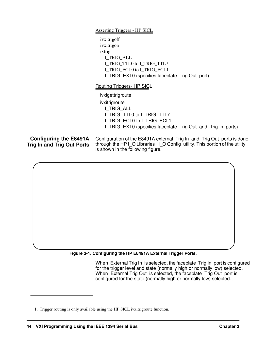 HP manual Configuring the E8491A Trig In and Trig Out Ports, Itrigall 