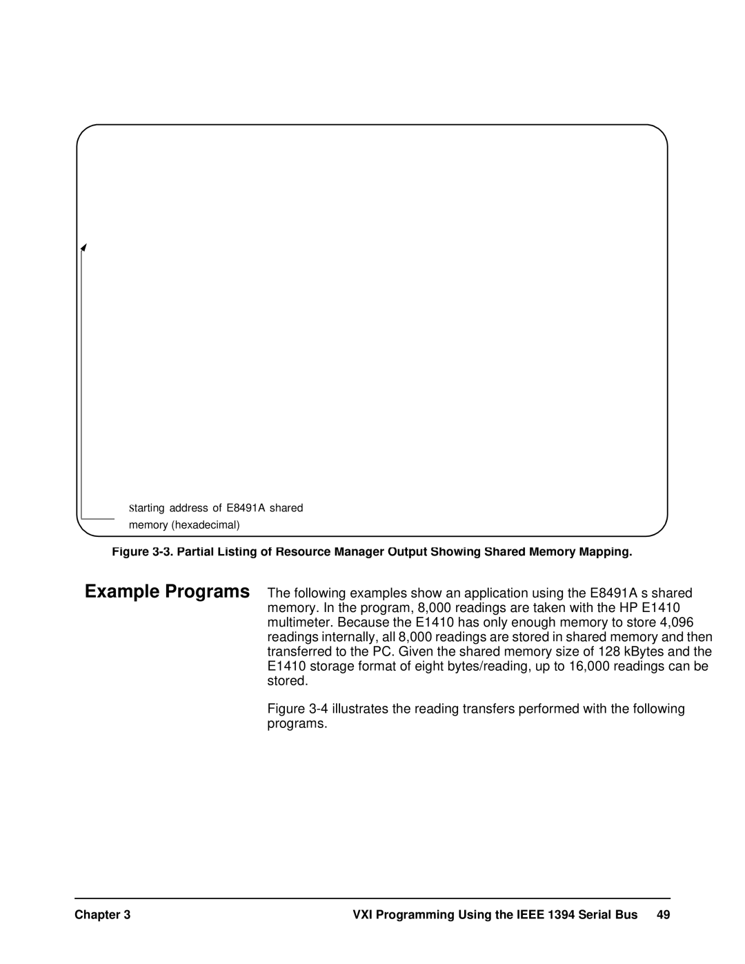 HP manual Starting address of E8491A shared Memory hexadecimal 