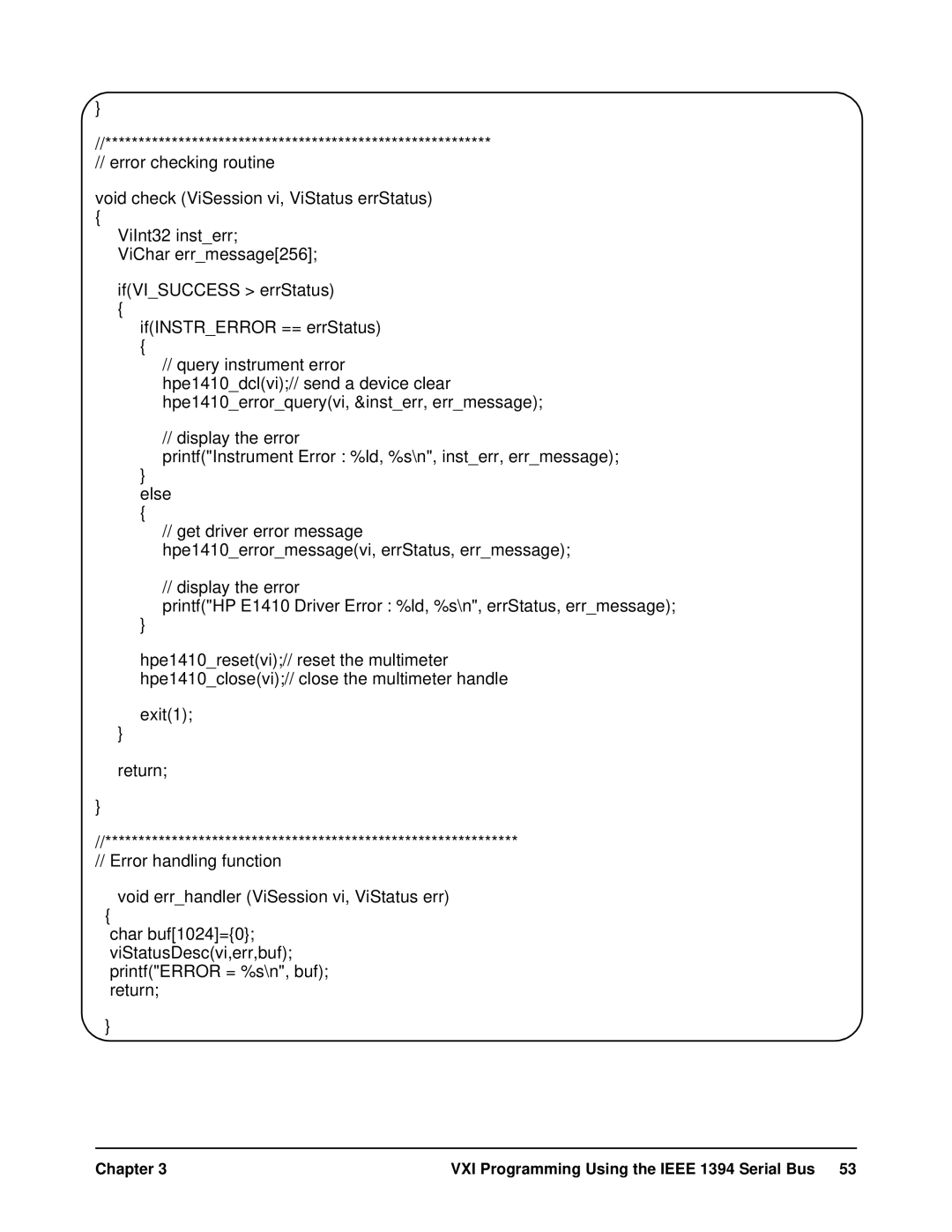 HP E8491A manual Error handling function 