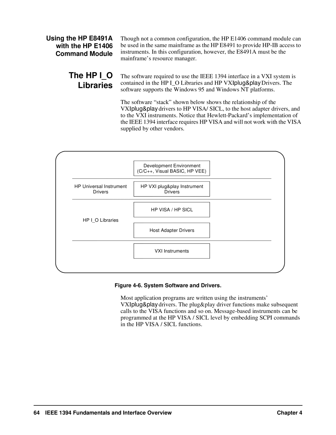 HP manual HP IO Libraries, Using the HP E8491A With the HP E1406 Command Module 