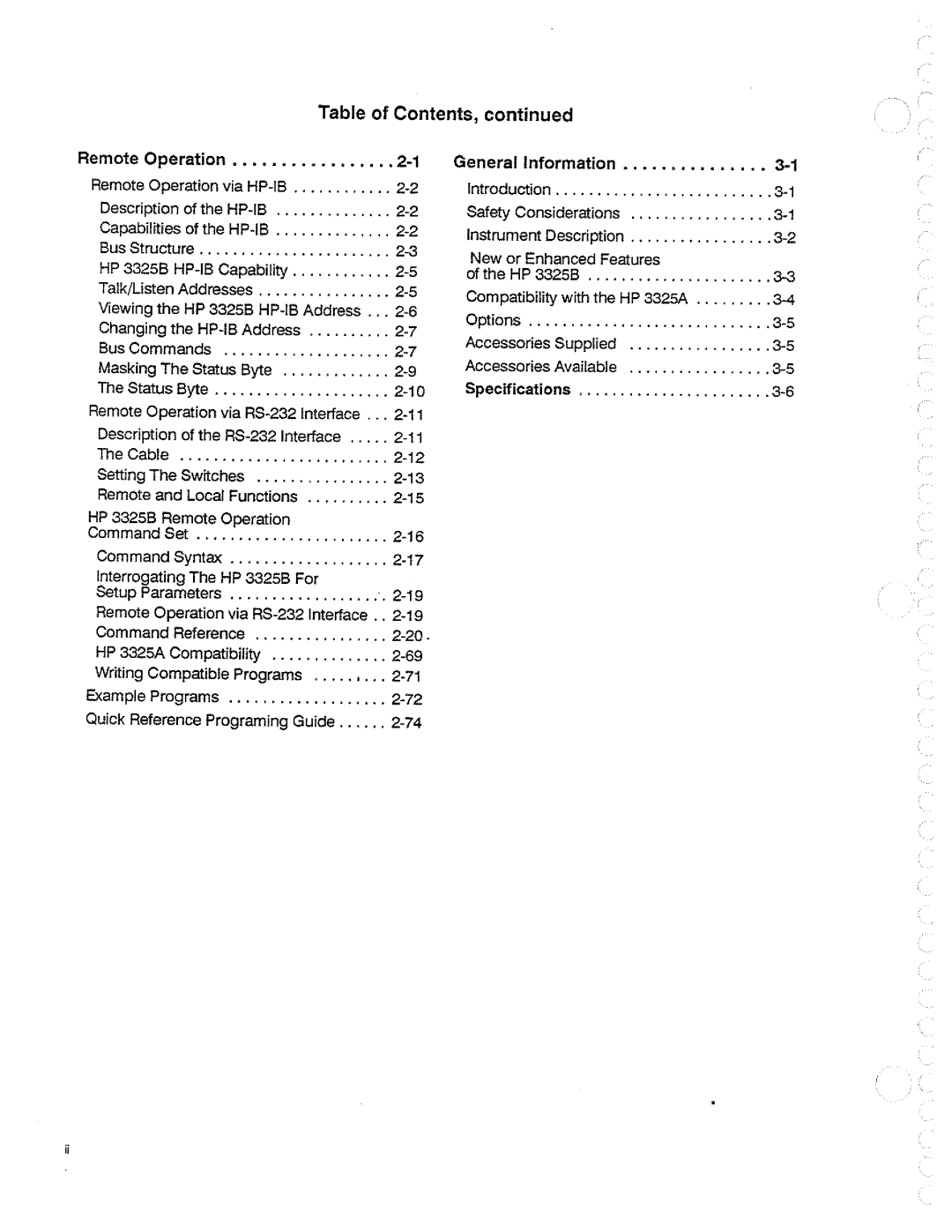 HP Electronic 3325B manual 