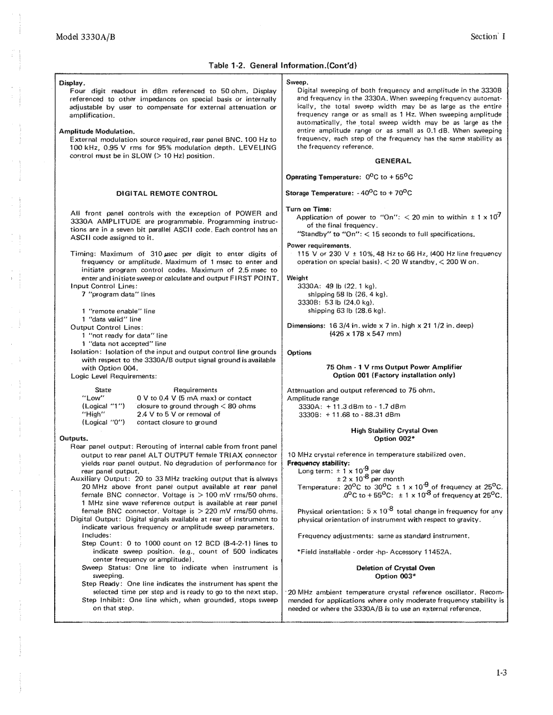 HP Electronic 3330A manual 