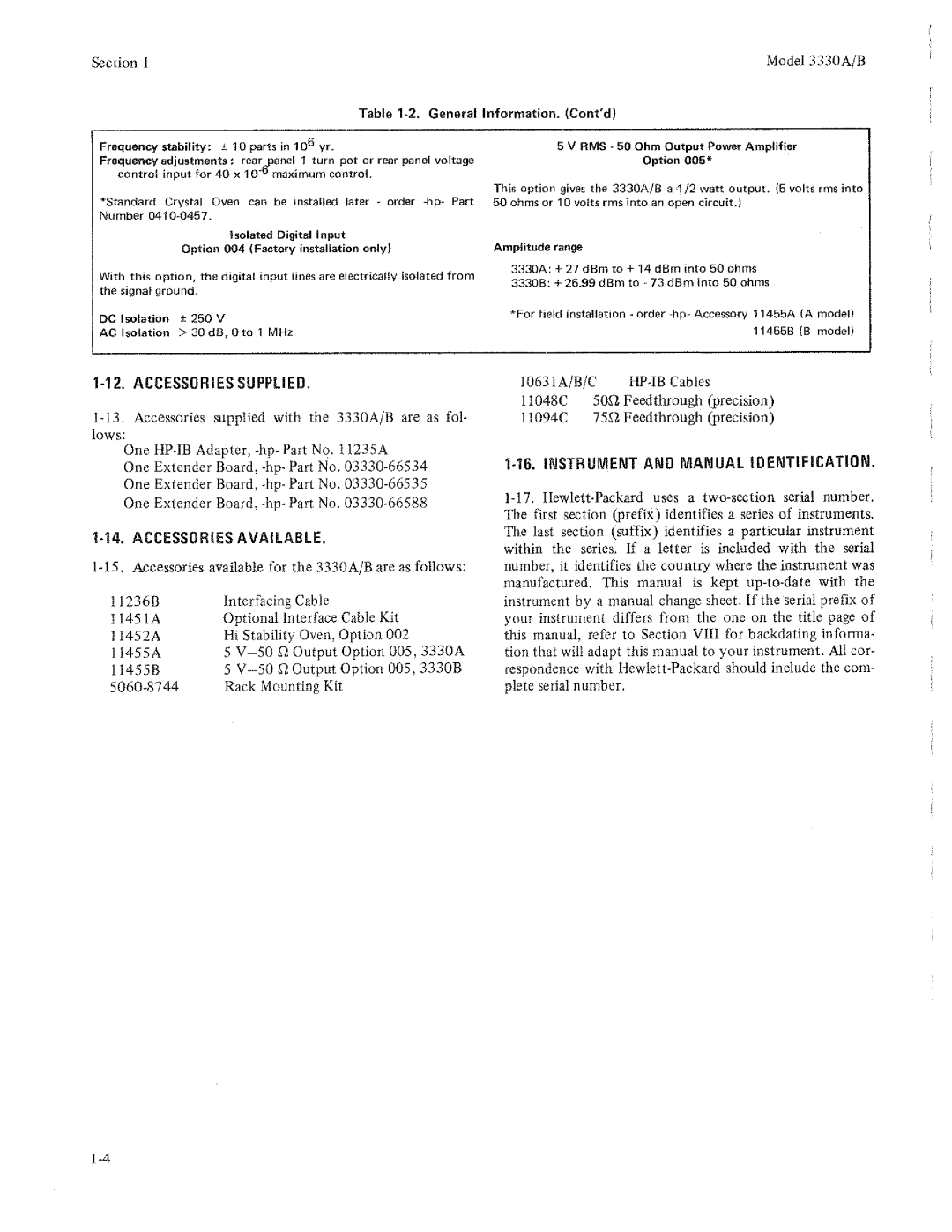 HP Electronic 3330A manual 