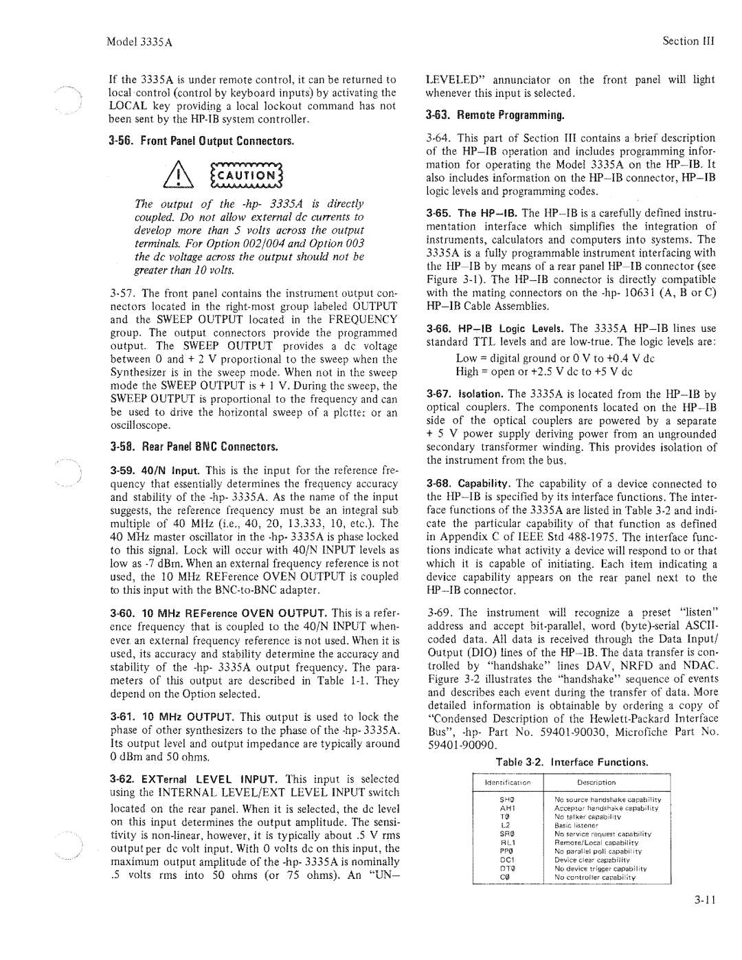 HP Electronic 3335A manual 