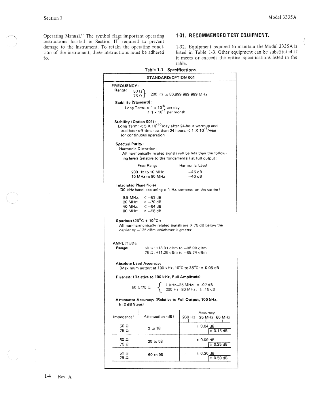 HP Electronic 3335A manual 