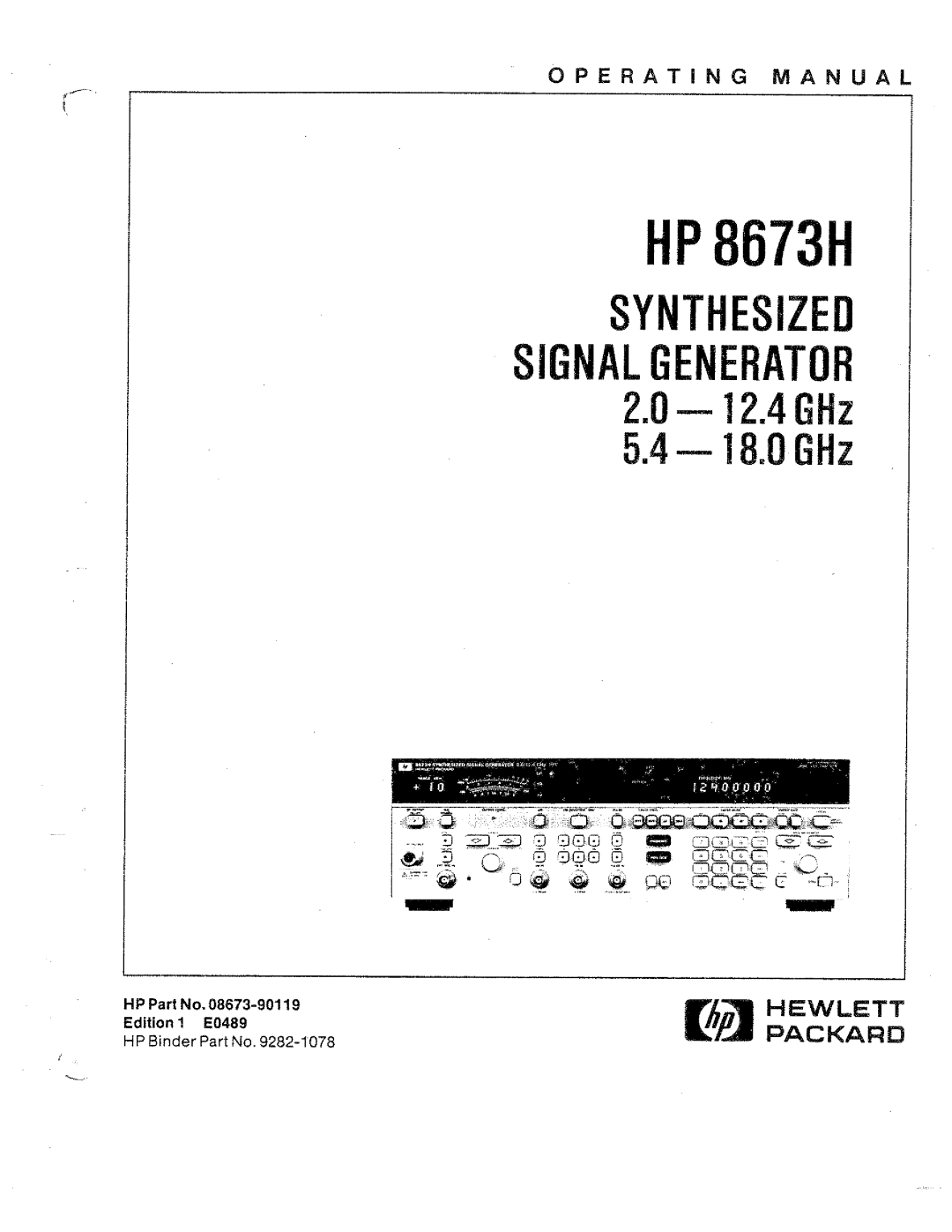 HP Electronic 8673H manual 