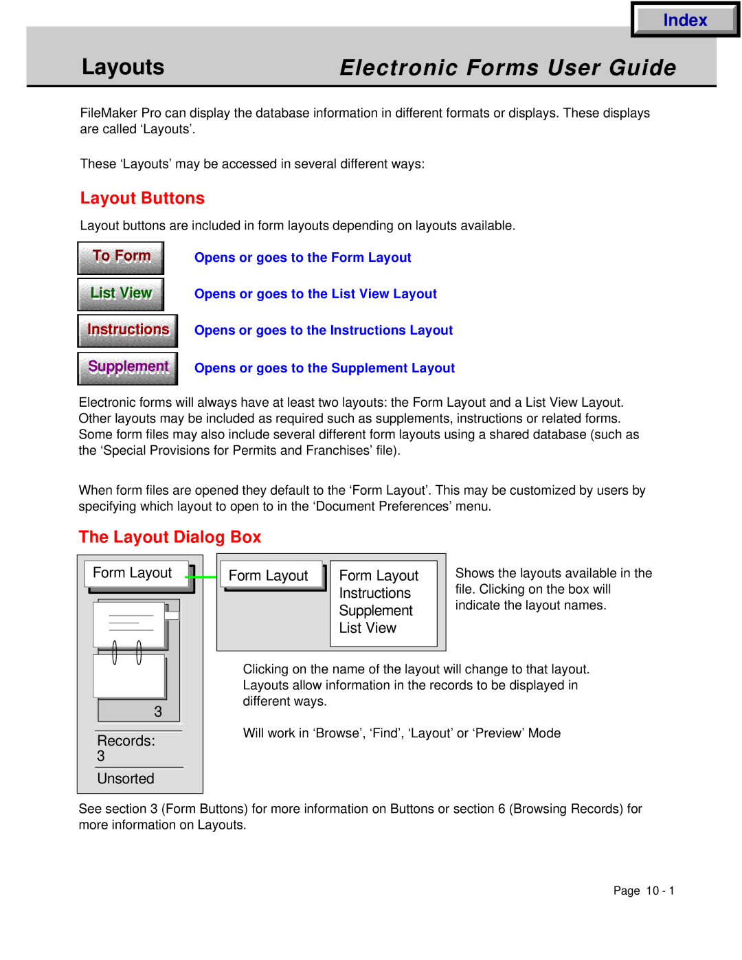 HP Electronic Forms manual Layout Buttons, Str Cti s 