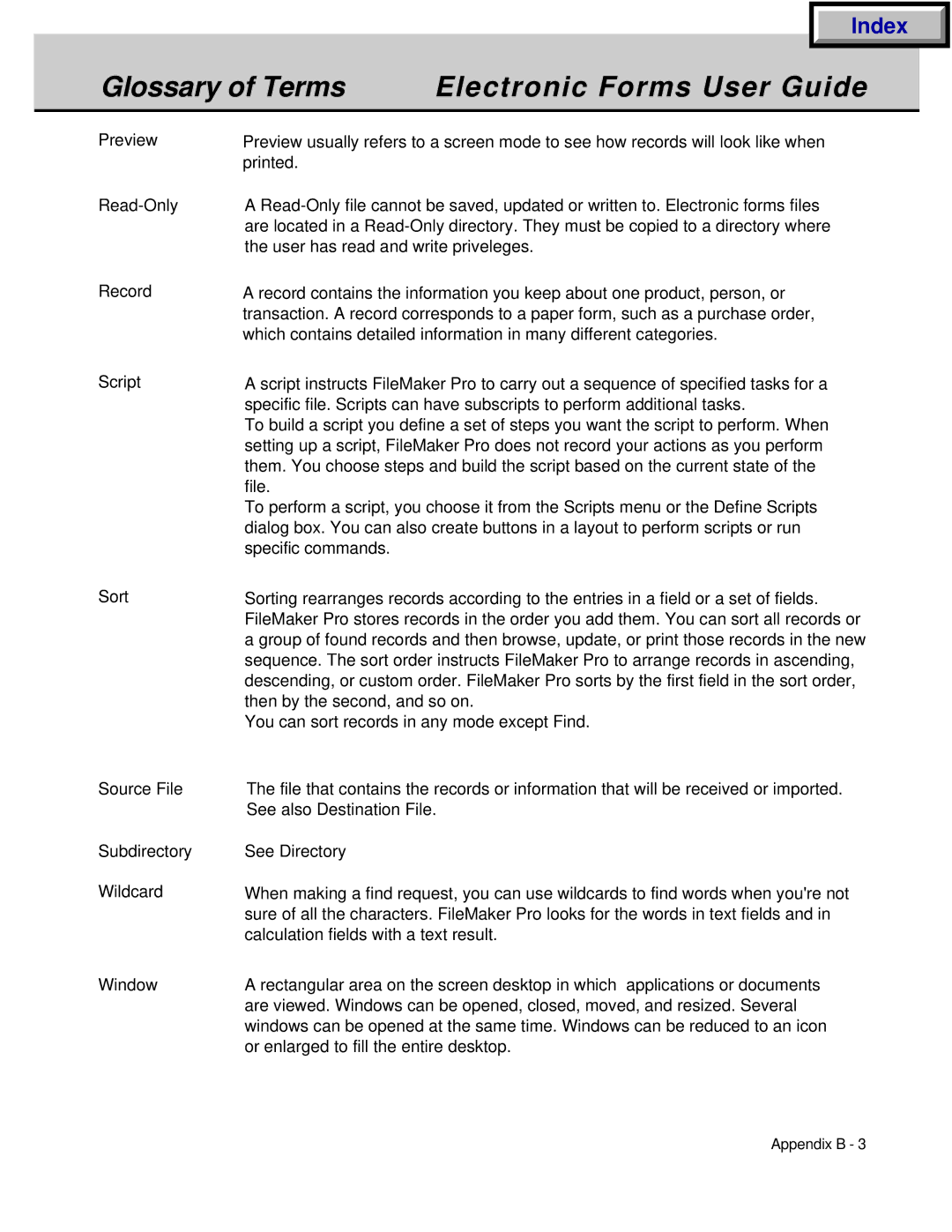 HP manual Glossary of Terms Electronic Forms User Guide 