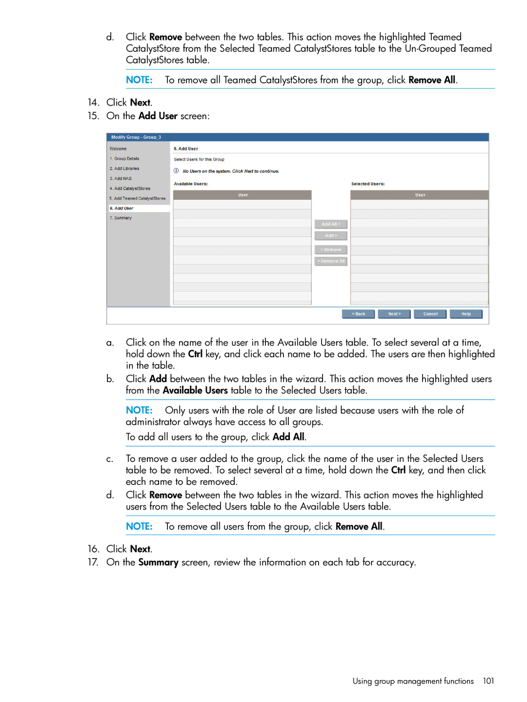 HP EMA/ESA/MA Replication Software manual Using group management functions 