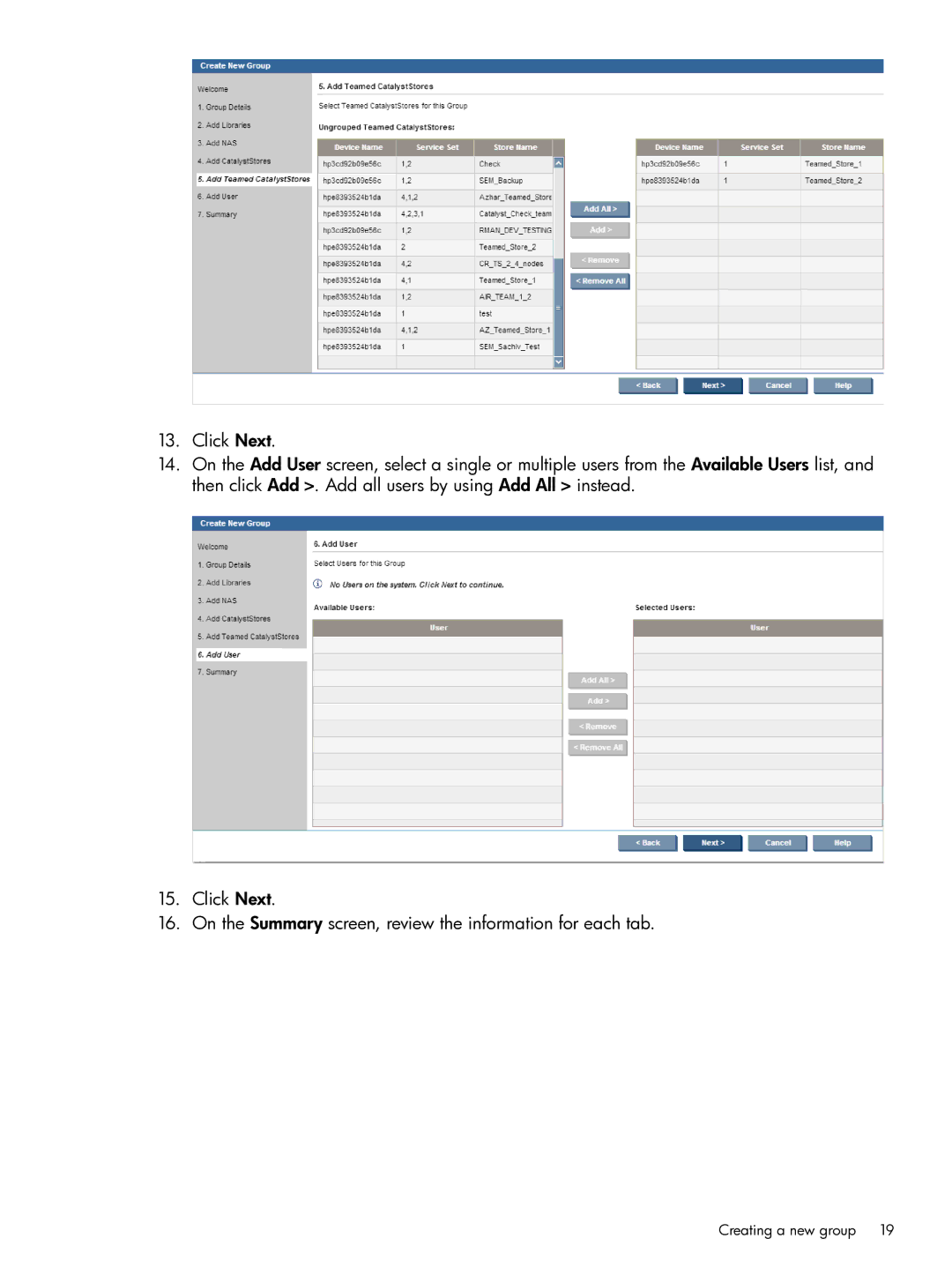 HP EMA/ESA/MA Replication Software manual Creating a new group 