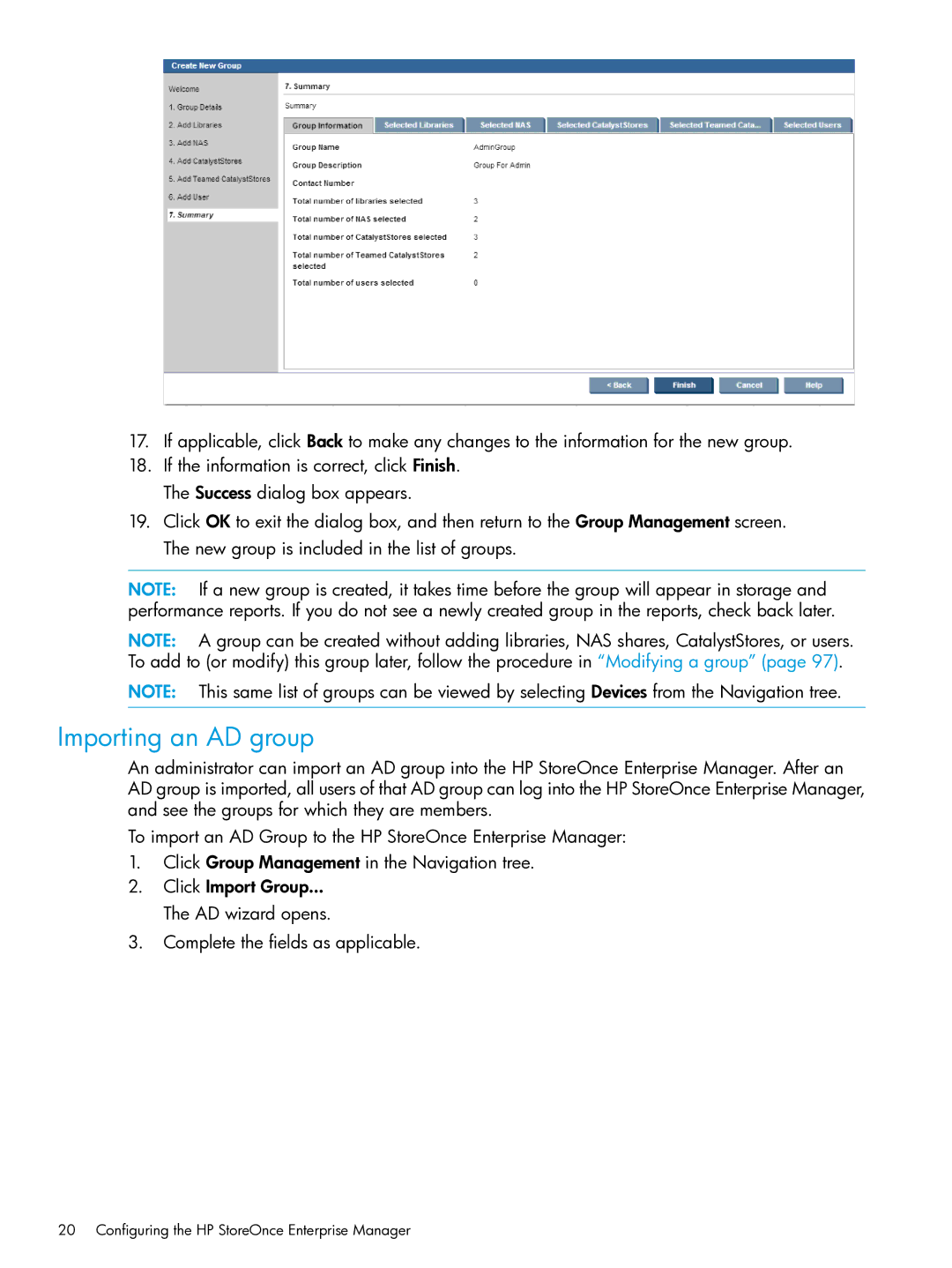 HP EMA/ESA/MA Replication Software manual Importing an AD group 