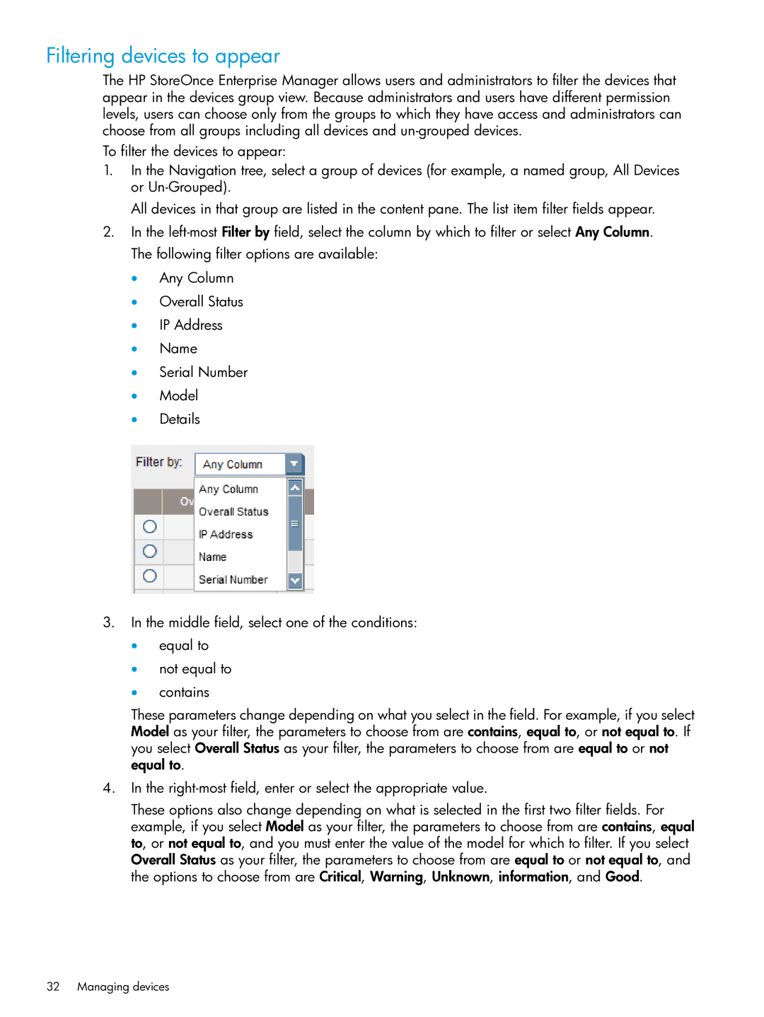 HP EMA/ESA/MA Replication Software manual Filtering devices to appear 