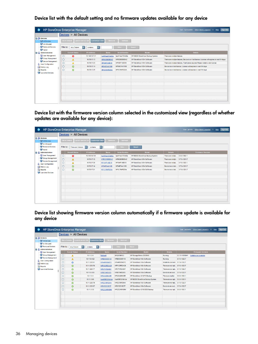 HP EMA/ESA/MA Replication Software manual Managing devices 