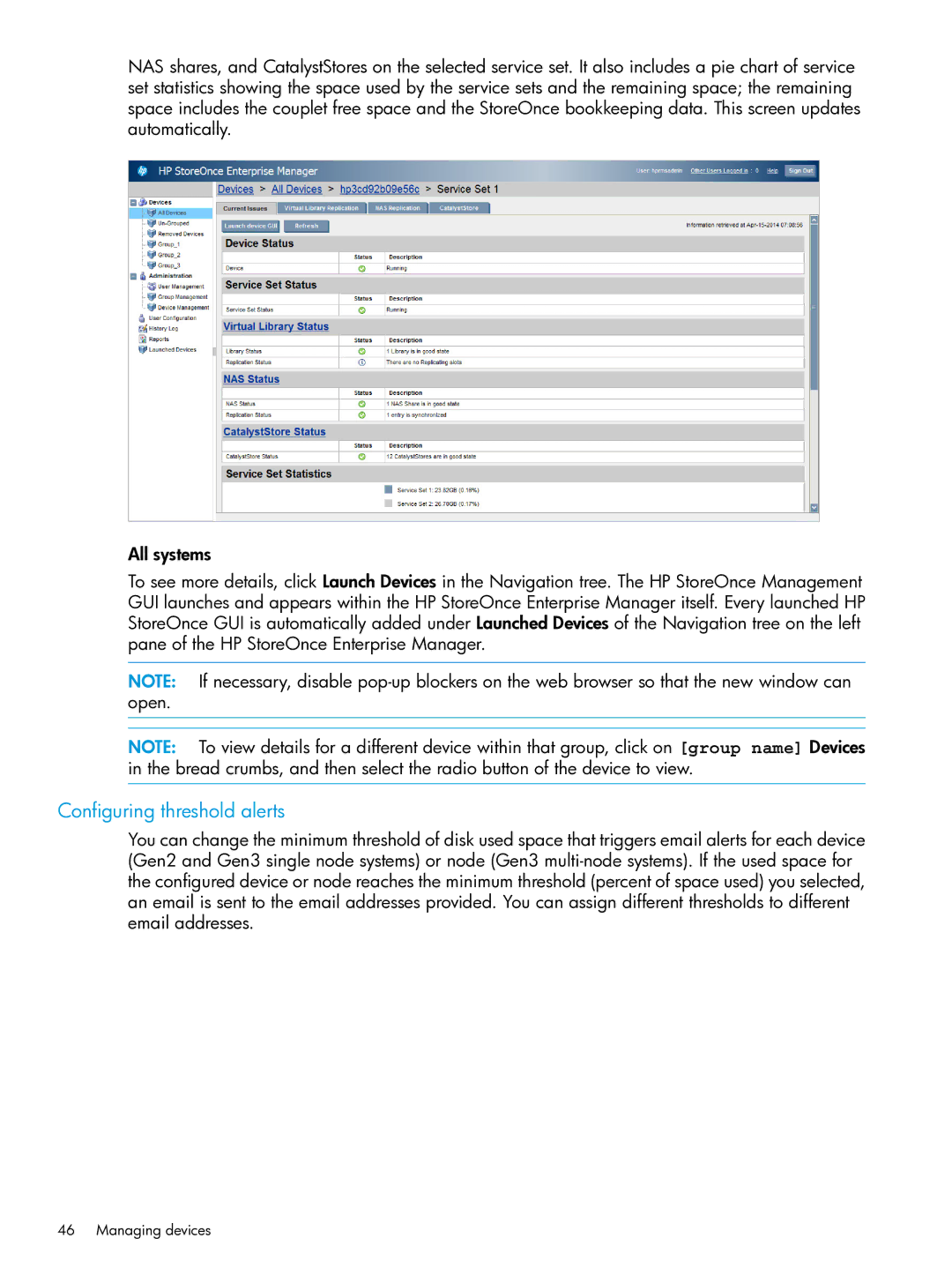 HP EMA/ESA/MA Replication Software manual Configuring threshold alerts 