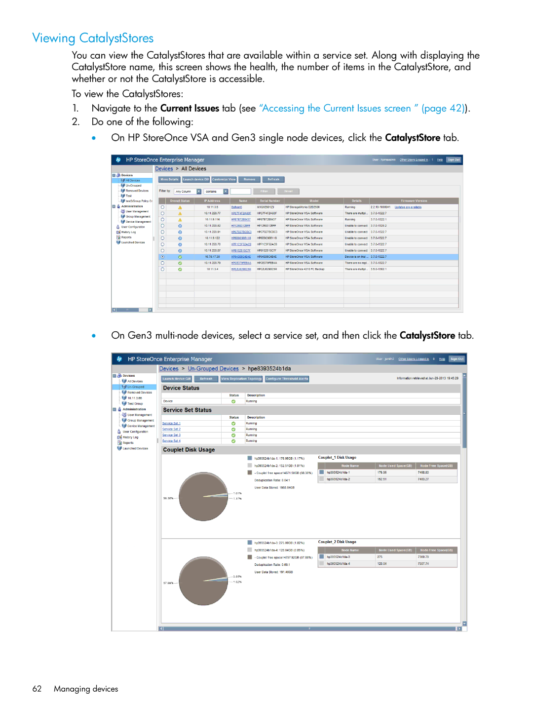 HP EMA/ESA/MA Replication Software manual Viewing CatalystStores 