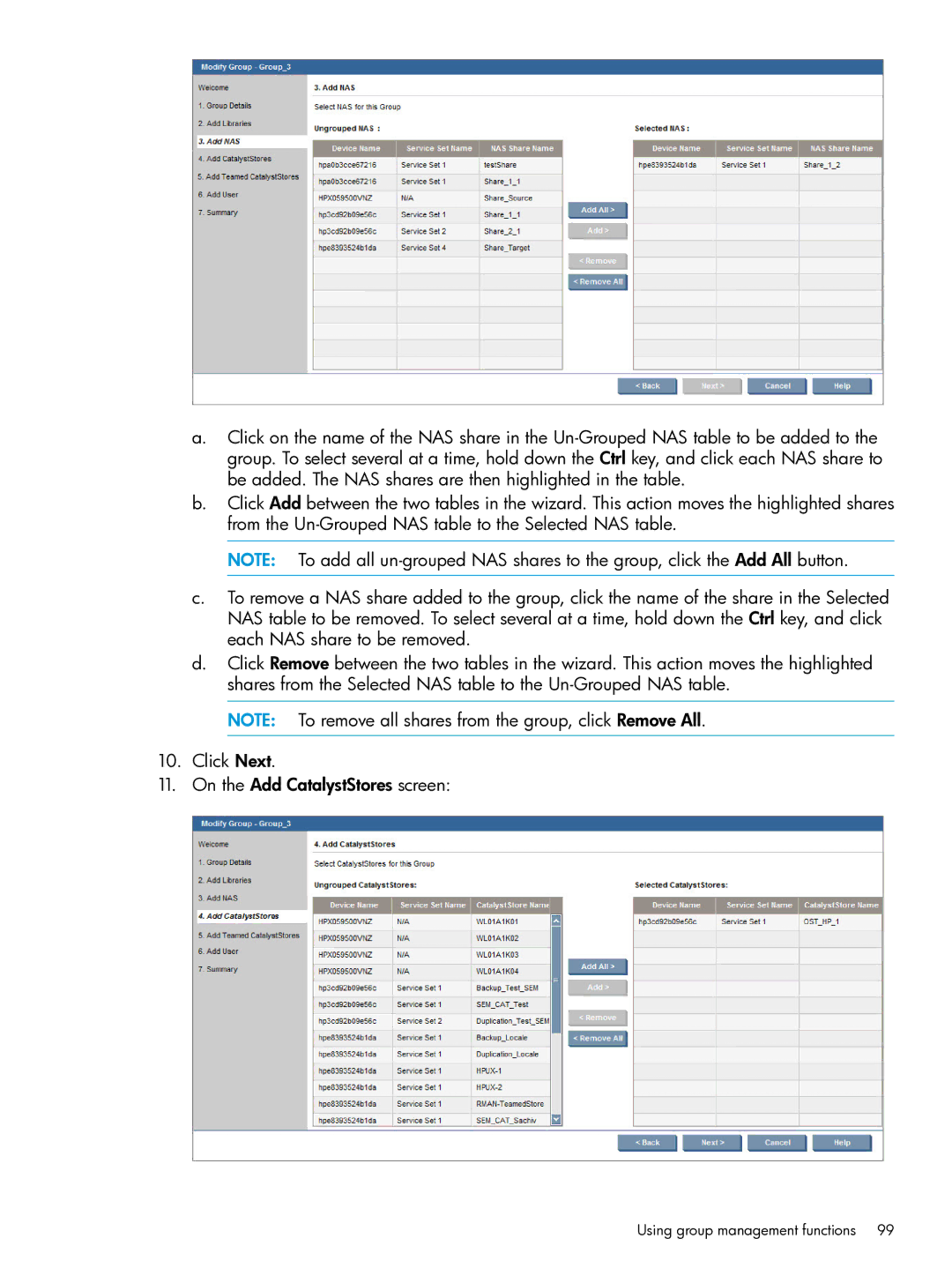 HP EMA/ESA/MA Replication Software manual Using group management functions 