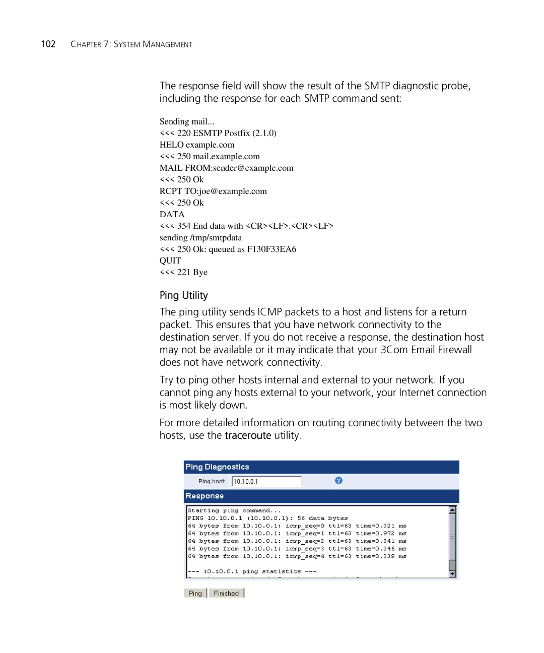 HP Email Firewall Appliance manual Ping Utility 