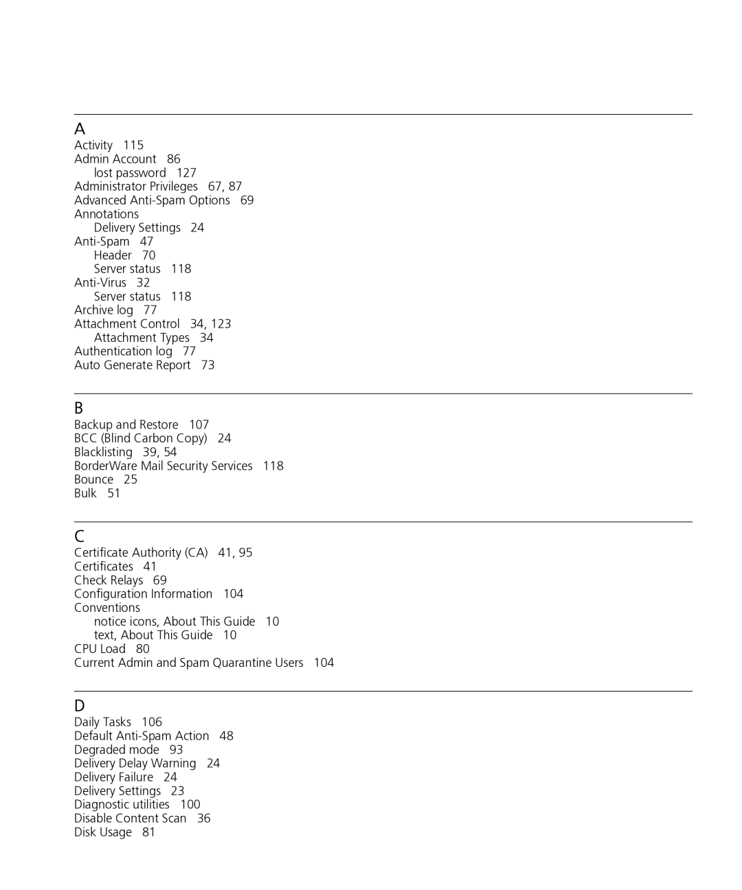 HP Email Firewall Appliance manual 104 