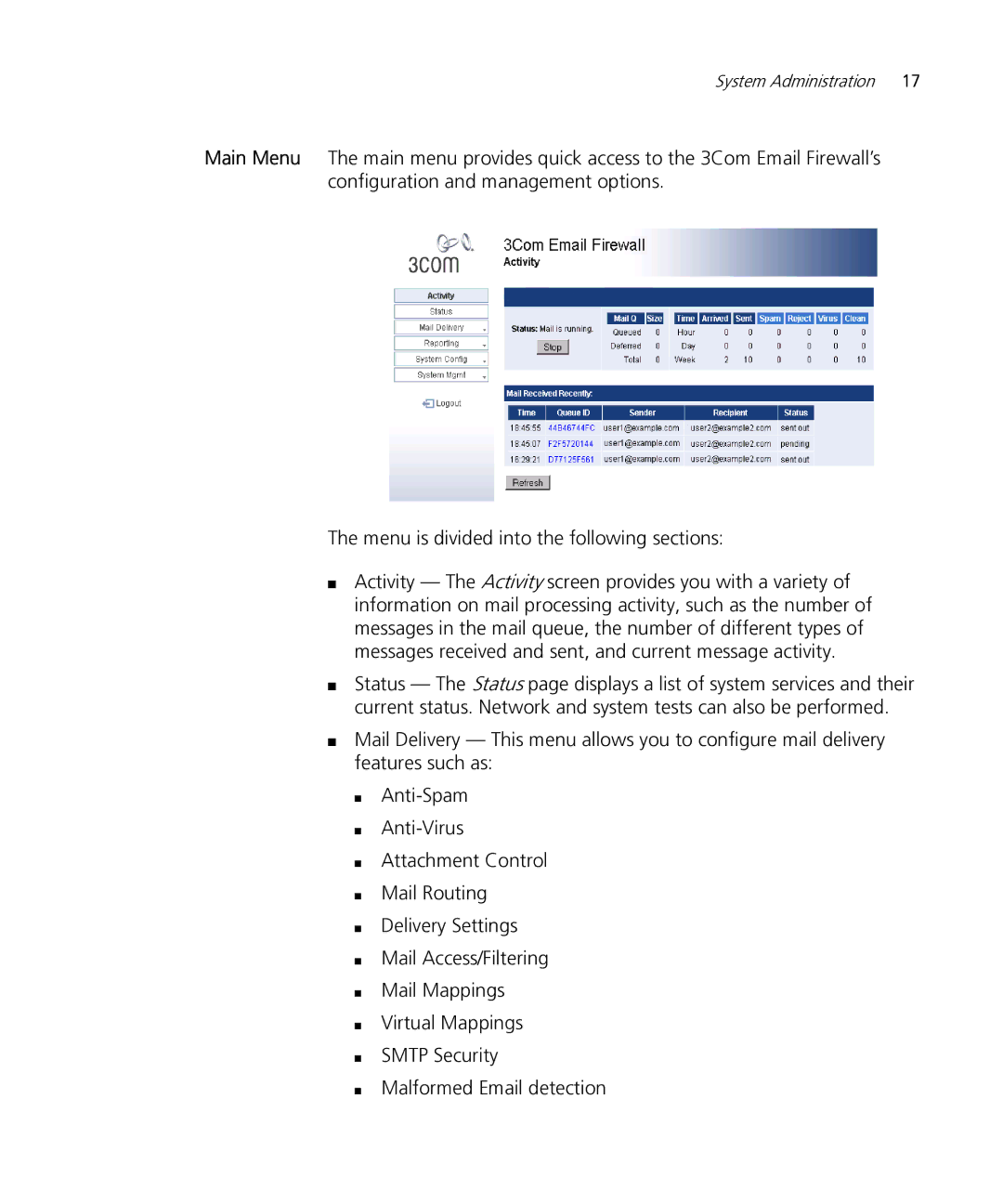 HP Email Firewall Appliance manual System Administration 