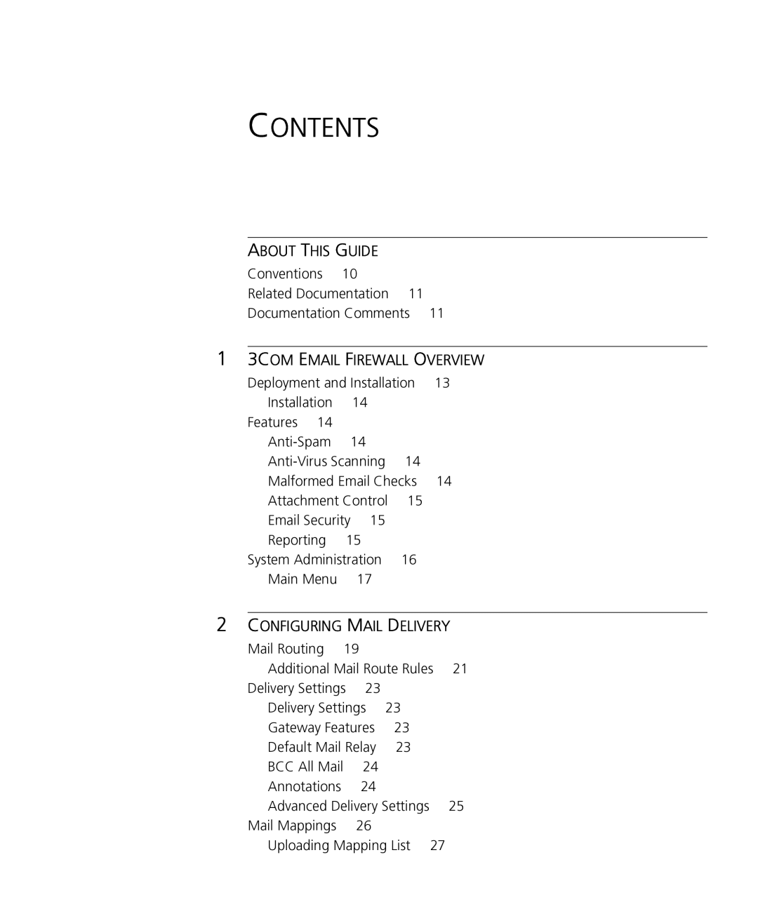 HP Email Firewall Appliance manual Contents 