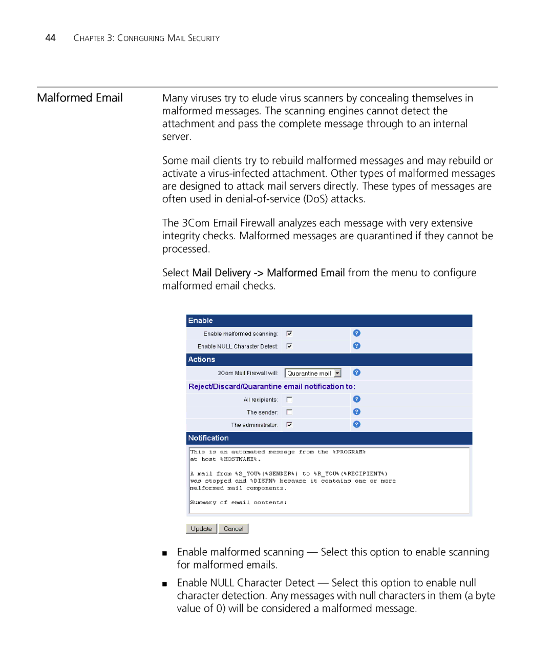 HP Email Firewall Appliance manual Malformed Email 