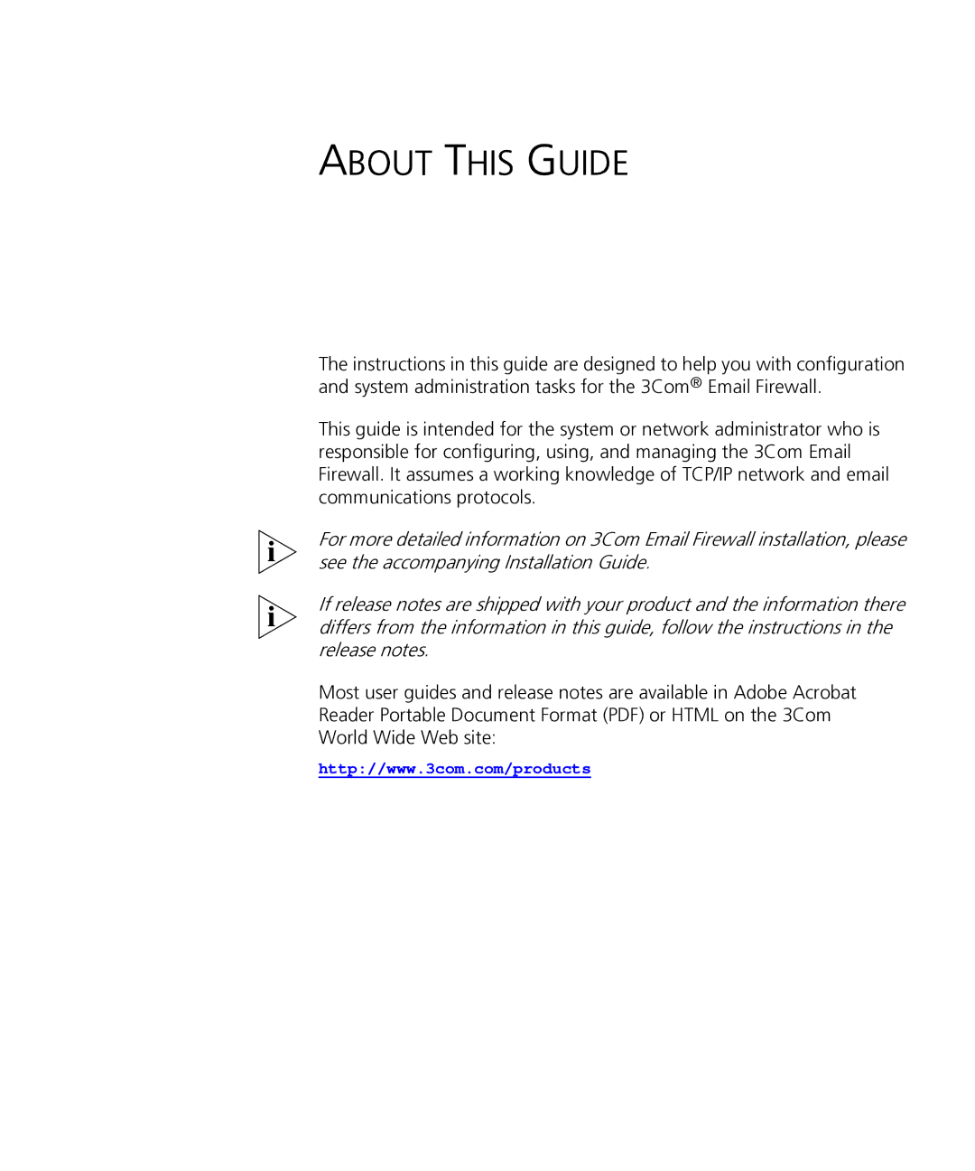 HP Email Firewall Appliance manual About this Guide 