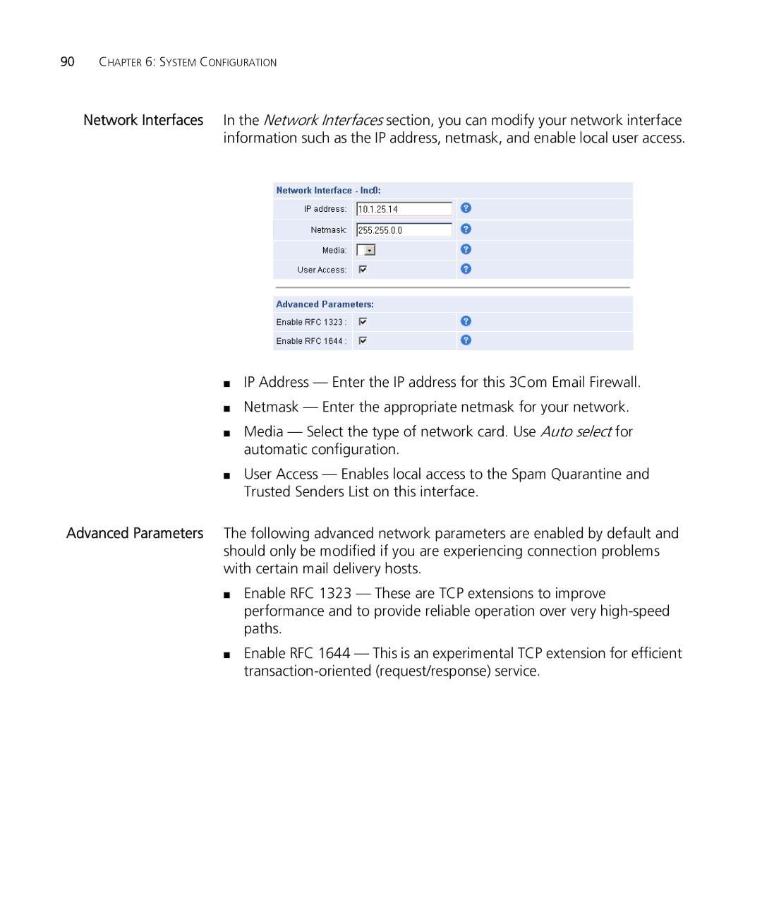 HP Email Firewall Appliance manual System Configuration 